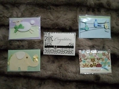 Greeting Cards-LOT OF 5 MINI 3D BLANK CARDS W/ENVELOPE AND CELLOPHANE - Image 1 of 4