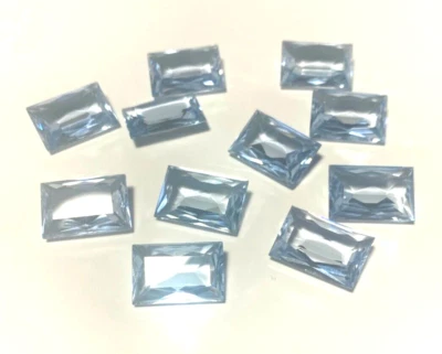 Lote de 11 piezas Aguamarina Sintética Facetada 18X12 mm Forma Cojín DEBAJO AL POR MAYOR Foto 1 de 2