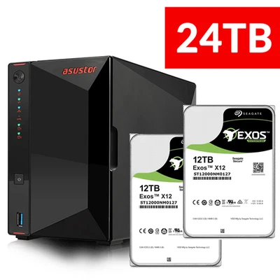 ASUSTOR AS5202T NAS 24TB (2x12TB) | Personal Cloud - Backup - Media RAID Server - Image 1 of 4