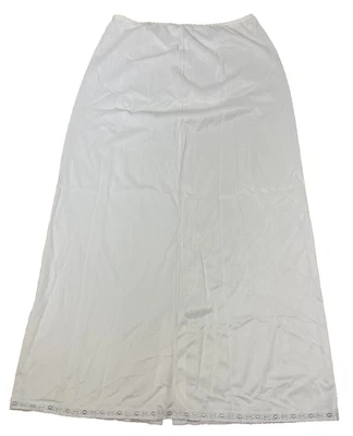 De colección Sears Nylon Hecho en EE. UU. Pequeño Formal Medio Deslizamiento 32" Largo Libre de Aferramientos Blanco Foto 1 de 4