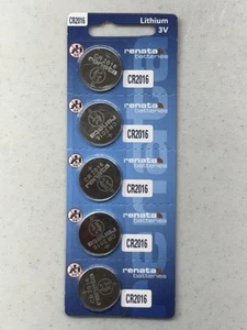 5 PACK RENATA CR2016 LITHIUM 3V BEST BEFORE 12/2029 FRESH FREE SHIPPING USA - Picture 1 of 1