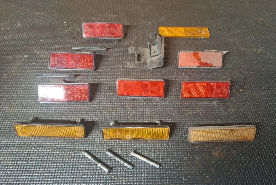 Reflectores traseros Stanley rojo naranja Kawasaki Yamaha Foto 1 de 2