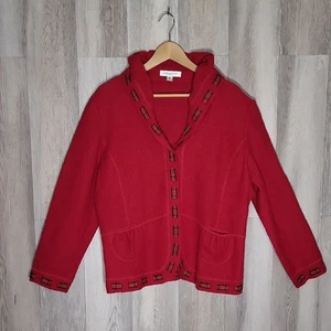 Cárdigan suéter cinta Coldwater Creek para mujer XL vintage de lana hervida Grannycore - Imagen 1 de 10