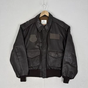 Avirex Leather Jacket AF Flight Type A-2 Mens Brown Military Made In USA 46S - Picture 1 of 13