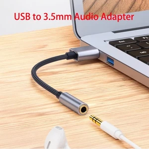 Braided USB 2.0 to 3.5mm Audio Converter - Driver-Free, 0.2m/1m - Picture 1 of 10
