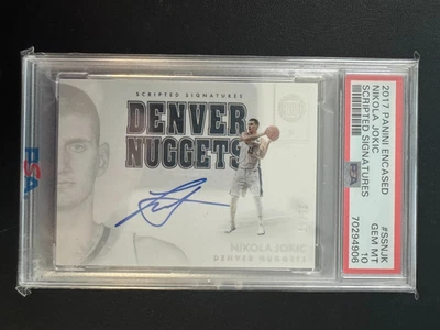 2017-18 Encased Nikola Jokic Scripted Signatures On-Card Auto /49 PSA 10 Pop 3 - Image 1 of 2