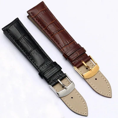 Genuine Leather Watch Band Replacement Strap Wrist Watchband 12-22mm - Image 1 of 4