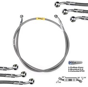 TUBO FRENO IN TRECCIA AERONAUTICO MOTO SCOOTER RACING UNIVERSALE 110 cm ROSSO - Imagen 1 de 6