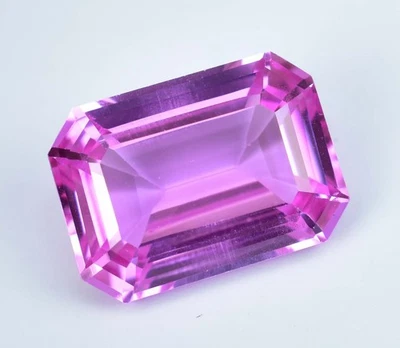 Flawless 19.80 Ct Natural Pinkish Morganite Emerald Cut Certified Loose Gemstone - Image 1 of 4