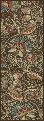2x7 Capri Brown Transitional Paisley CPR1010 Runner Area Rug - Approx 2'3"x7'3" - Image 1 of 2
