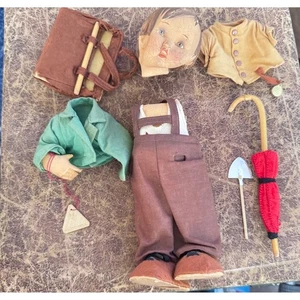 Old Scary Goebel Oeslau Doll Boy with Accessories Crackled distorted HeadBroke - Picture 1 of 10