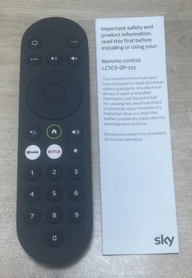 Genuine Sky Glass and Sky Stream Remote Control  with YouTube & Netflix Buttons - Image 1 of 2