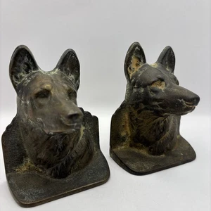 Pair Brass German Shepherd Book Ends - Bild 1 von 7