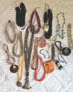 Jewelry Lot Seed Bead Necklaces Bracelets 24 Pcs Handmade Re-purpose Wear Craft - Picture 1 of 7