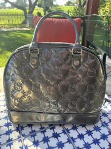 Loungefly Sanrio Hello Kitty Bowler Tote Large Bag Embossed City Bag Silver Gray - Picture 1 of 12