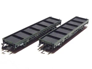 Hobbytrain N DB 2x 2achsiger Flachwagen grün gebraucht G882 - Picture 1 of 4