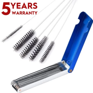 Carburetor Cleaning Kit Carb Dirt Jet Cleaner Tools 13 Needle 5 Wires Brush Tool - Foto 1 di 16