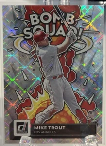 2022 Panini Donruss Mike Trout #BS-8 Bomb Squad Silver Diamond - Picture 1 of 2