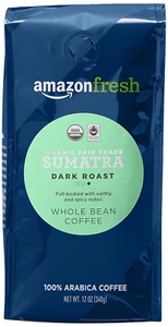 Organic Fair Trade Sumatra Whole Bean Coffee, Dark Roast, 12 Ounce - Picture 1 of 11