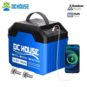 12V 100AH 3.0 Portable Trolling Motor Marine Battery Bluetooth Low Temp Cut-Off - Picture 1 of 11