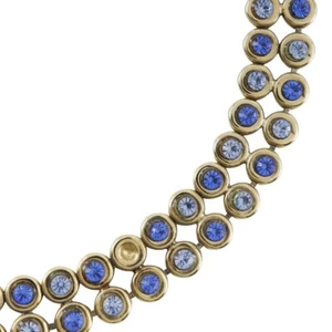 Salvatore Ferragamo Gancini choker Gold / blue Plated Gold/Rhinestone 49.8... - Picture 1 of 8