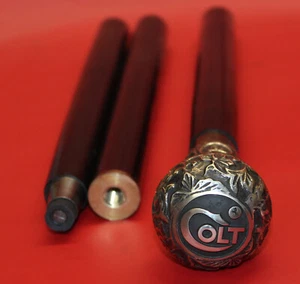 Colt Firearms Wood and Brass Walking Cane - Picture 1 of 2