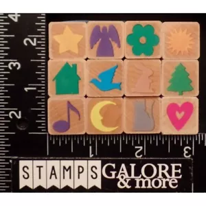 HERO ARTS GUMMISTEMPEL SET 12 MINI KATZE HERZ SONNE MOND VOGEL BAUM ENGEL STERN #W26 - Bild 1 von 2