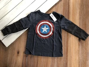 Camiseta Old Navy Boys LS Capitán América 2 en 1 - 2T - Nueva con etiquetas - Imagen 1 de 9