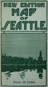 Vintage Seattle Washington Map Guide Art Deco Cover Newman Burrows 1930-40s - Picture 1 of 15