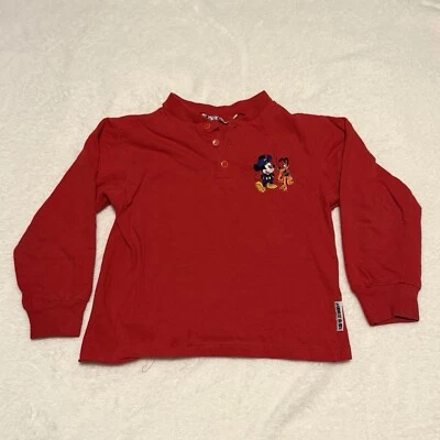 Camiseta Vintage Mini Ratón y Plutón Niños Talla Única Roja Disney Hecha en EE. UU. Años 90 Foto 1 de 4
