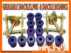 GREASABLE SHACKLES PINS & SHACKLES BUSH KIT FOR NISSAN NAVARA D40 2005-2014 - Picture 1 of 1