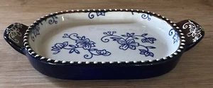 TEMP-TATIONS Floral Lace Blue Lid-it For Sm Casserole Or As Trinket Dish Etc - Picture 1 of 4