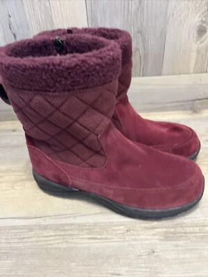Botas de invierno para mujer L.L.Bean 250641 granate gamuza acolchada cremallera lateral 8 medianas Foto 1 de 4