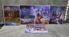 Native American Metal Etching Foil Art Prints. Printed in England. 8x6" Lot of 5