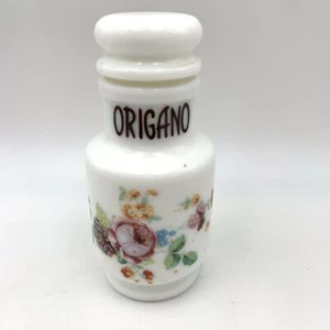 Decor Giorgi Milk Glass Origano Per Alimenti Spice Pot Jar Italian Vintage 5” - Picture 1 of 14