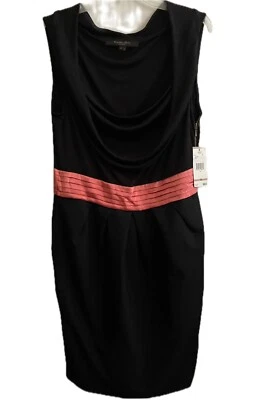 Rachel Roy NWT Silk Wool Sleeveless Draped Neckline Pleated Black Dress 12 - Image 1 of 4