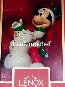 2023 Lenox Mickey Maus und Schneemann Disney 100 Weihnachtsschmuck M.S.R.P $ 80. - Bild 1 von 9