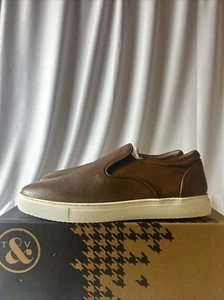 Thomas & Vine Men’s Conley WD Slip On Leather Sneakers Cognac Size 13 - Picture 1 of 5