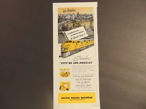 1949 UNION PACIFIC RAILROAD Città di Los Angeles Streamliner stampa artistica pubblicità - Foto 1 di 1