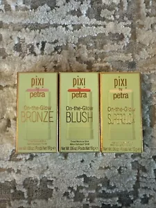 Pixi On The Glow BRONZE+Blush+SuperGlow (3pcs)19g (GlidedGold+WarmGlow+Juicy) - Picture 1 of 4