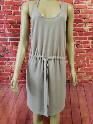Graham Spencer Gray Cotton Silk Sleeveless Drawstrings waist Tunic Dress Sz M - Image 1 of 4