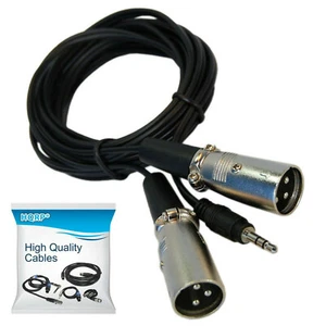 HQRP Cable 3,5mm a doble XLR macho para Shure PG48 reemplazo - Picture 1 of 5