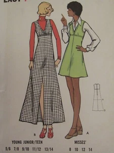 VTG 70s BUTTERICK 6758 Junior Teen V-Neck Jumper in 2 lengths ATTERN 5/6~9/10 UC - Picture 1 of 3