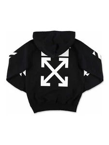 Black fleece boy off white hoodie hooded sweatshirt - Picture 1 of 4