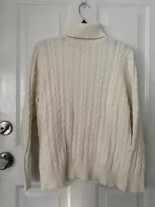 Damen-Winterpullover weiß Zopfmuster Rollkragen St John’s Bay Größe 2X - Bild 1 von 7