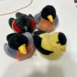 Lot of K & M International Realistic Plush Exotic Birds 4x 4”. Untested 1 W/ Tag - Picture 1 of 8