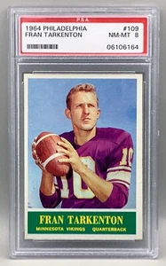 1964 Philadelphia #109 Fran Tarkenton (HOF) - Minnesota Vikings PSA 8 NM-MT - Bild 1 von 2
