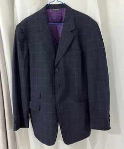 PAUL SMITH BLUE WINDOWPANE SUIT ITALIAN MADE - Picture 1 of 8
