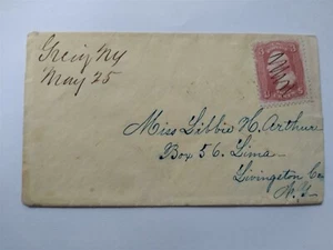 New York: Greig 1860s #65 Cover, Ms, Lewis Co to Lima - Picture 1 of 2