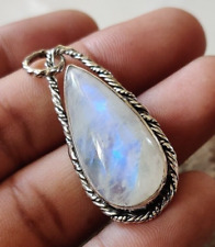Solid 925 Sterling Silver Amazing Blue Fire Moonstone Everyday Jewelry V646